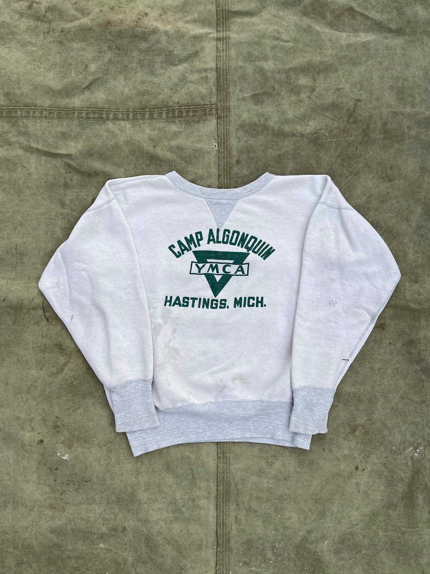 1940s CAMP ALGONQUIN SINGLE V TWO TONE SWEATSHIRT
