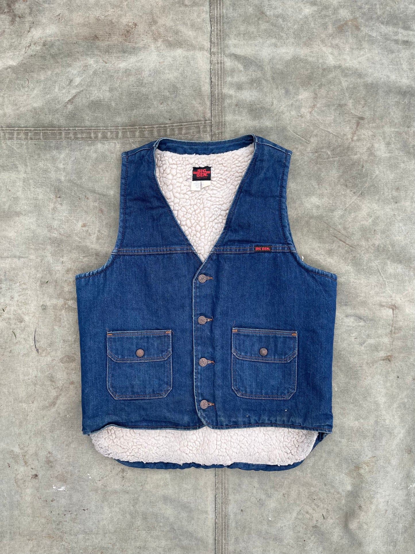 1970s BIG BEN SHERPA LINED DENIM VEST