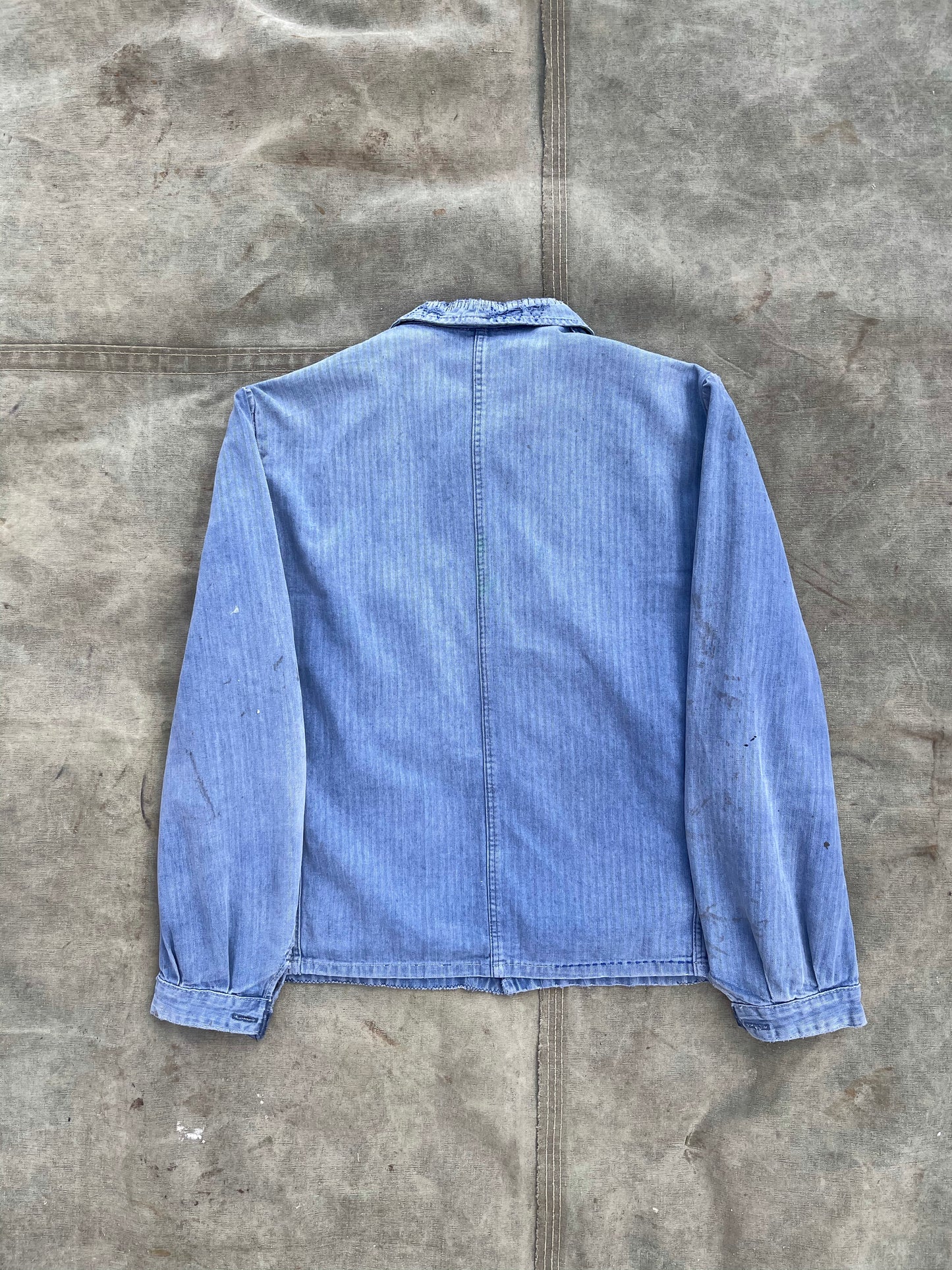 1960s HERRINGBONE SUN FADED CHORE JACKET