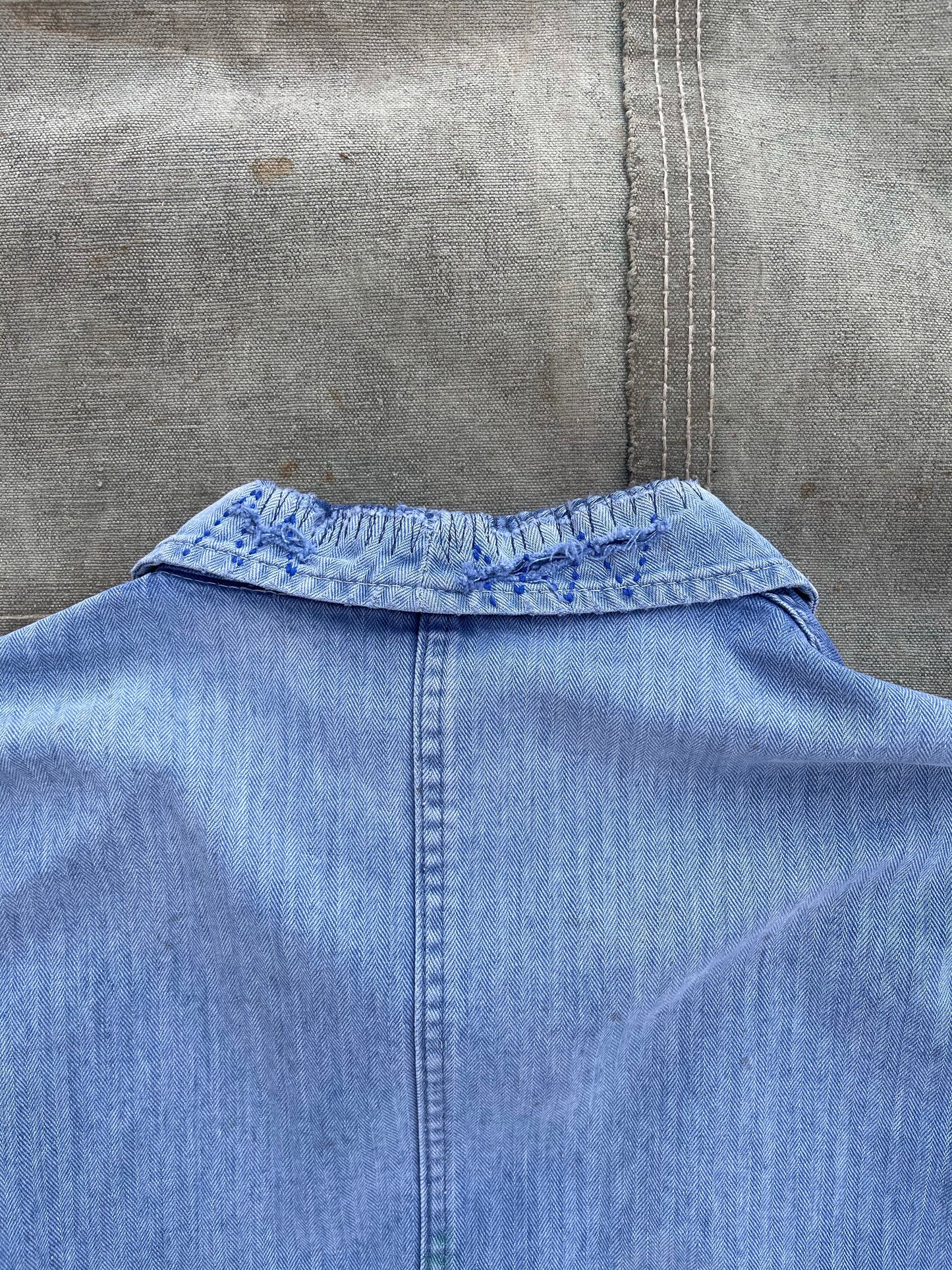 1960s HERRINGBONE SUN FADED CHORE JACKET